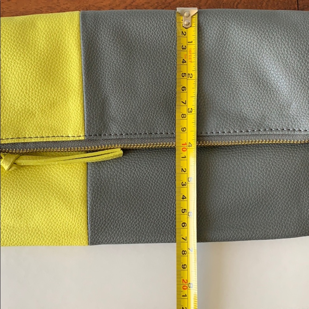 Yellow /Grey Color Block Wristlet Clutch - new - Picture 7 of 8